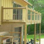 Wood deck w/ panel wire railing