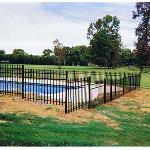 Aluminum Fence Around a Pool on unlevel ground.