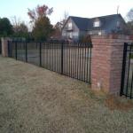 aluminum fence panels - between brick columns